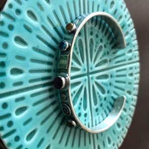 Sterling Silver and genuine stone cuff bracelet